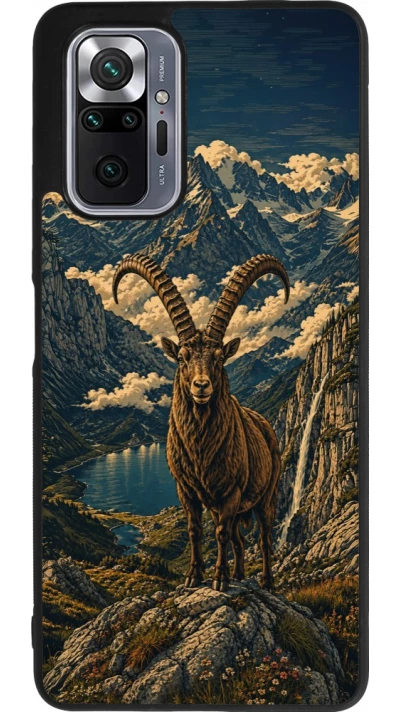 Xiaomi Redmi Note 10 Pro Max Case Hülle - Silikon schwarz Linocut Steinbock