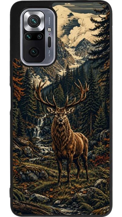 Xiaomi Redmi Note 10 Pro Max Case Hülle - Silikon schwarz Linocut Reh