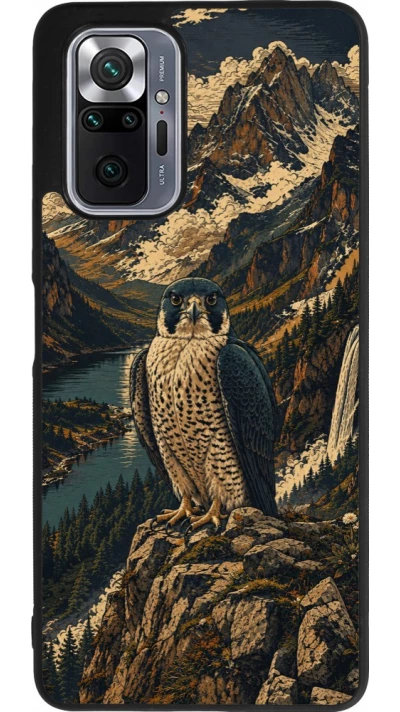 Xiaomi Redmi Note 10 Pro Max Case Hülle - Silikon schwarz Linocut Wanderfalke
