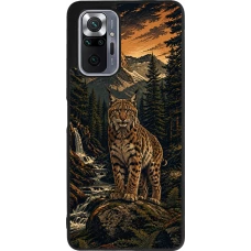 Xiaomi Redmi Note 10 Pro Max Case Hülle - Silikon schwarz Linocut Luchs