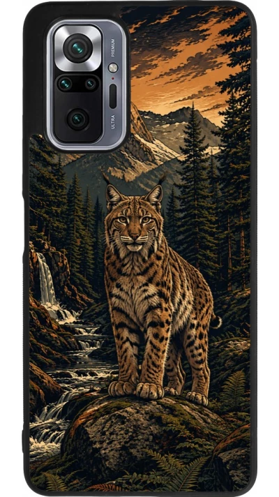 Xiaomi Redmi Note 10 Pro Max Case Hülle - Silikon schwarz Linocut Luchs