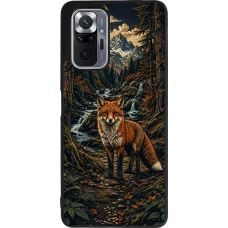 Xiaomi Redmi Note 10 Pro Max Case Hülle - Silikon schwarz Linocut Fuchs
