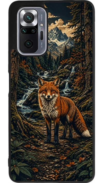 Xiaomi Redmi Note 10 Pro Max Case Hülle - Silikon schwarz Linocut Fuchs