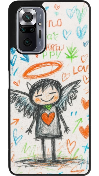 Xiaomi Redmi Note 10 Pro Max Case Hülle - Silikon schwarz Little Angel Sketch Love