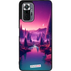 Xiaomi Redmi Note 10 Pro Max Case Hülle - Silikon schwarz Lila-rosa Landschaft
