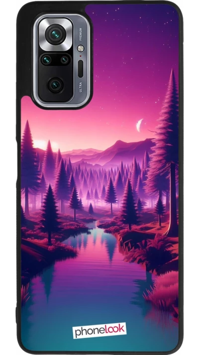 Xiaomi Redmi Note 10 Pro Max Case Hülle - Silikon schwarz Lila-rosa Landschaft