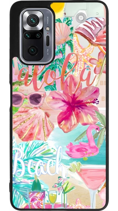 Xiaomi Redmi Note 10 Pro Max Case Hülle - Silikon schwarz Preppy Collage Aloha