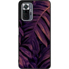 Xiaomi Redmi Note 10 Pro Max Case Hülle - Silikon schwarz Purple Light Leaves