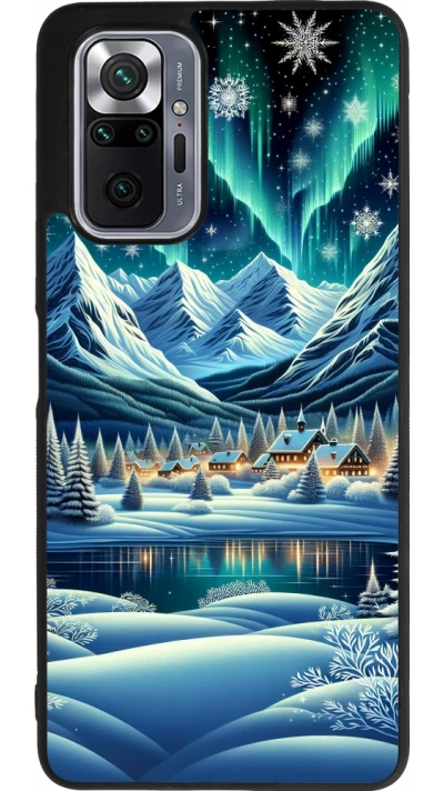 Xiaomi Redmi Note 10 Pro Max Case Hülle - Silikon schwarz Verschneites Bergdorf am See in der Nacht