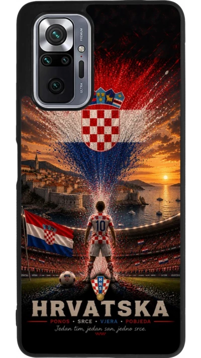 Xiaomi Redmi Note 10 Pro Max Case Hülle - Silikon schwarz Fussball Kroatien splash 2026
