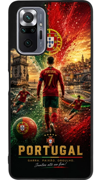 Xiaomi Redmi Note 10 Pro Max Case Hülle - Silikon schwarz Fussball Portugal splash 2026