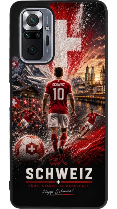 Xiaomi Redmi Note 10 Pro Max Case Hülle - Silikon schwarz Fussball Schweiz splash 2026