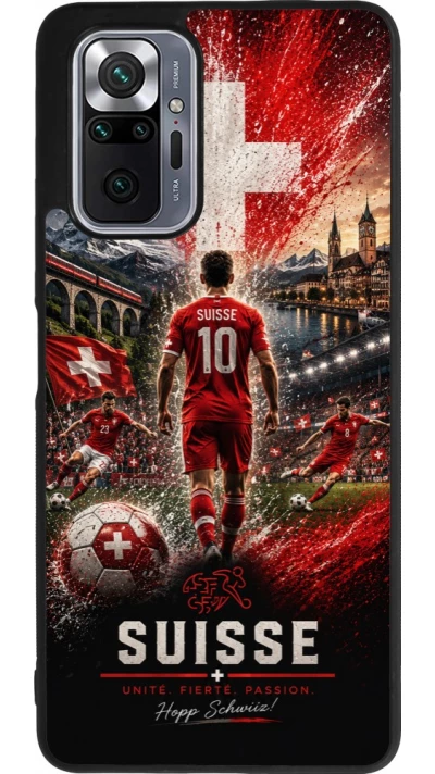 Xiaomi Redmi Note 10 Pro Max Case Hülle - Silikon schwarz Fussball Suisse splash 2026