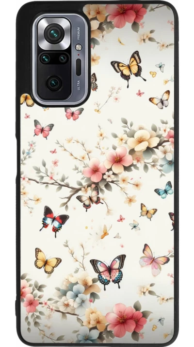 Coque Xiaomi Redmi Note 10 Pro Max - Silicone rigide noir Spring 25 Papillons Légers