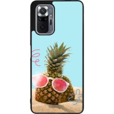 Xiaomi Redmi Note 10 Pro Max Case Hülle - Silikon schwarz Pineapple with glasses Summer 2026