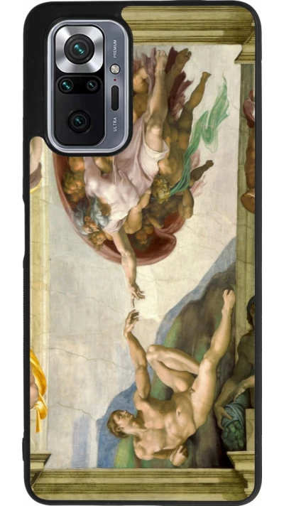 Xiaomi Redmi Note 10 Pro Max Case Hülle - Silikon schwarz Kunstbild - Die Erschaffung Adams - Michelangelo