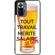 Coque Xiaomi Redmi Note 10 Pro Max - Silicone rigide noir Tout travail mérite sa bière