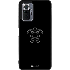 Coque Xiaomi Redmi Note 10 Pro Max - Silicone rigide noir Turtles lines on black