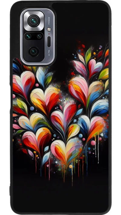 Xiaomi Redmi Note 10 Pro Max Case Hülle - Silikon schwarz Valentin 2024 Schwarzes Herz Abstrakt