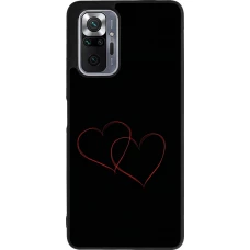 Xiaomi Redmi Note 10 Pro Max Case Hülle - Silikon schwarz Valentine 2023 attached heart