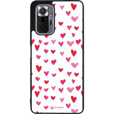 Coque Xiaomi Redmi Note 10 Pro Max - Silicone rigide noir Valentine 2022 Many pink hearts