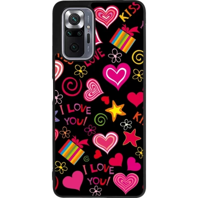 Coque Xiaomi Redmi Note 10 Pro Max - Silicone rigide noir Valentine 2023 love symbols