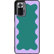 Xiaomi Redmi Note 10 Pro Max Case Hülle - Silikon schwarz Wavy Rectangle Green Purple
