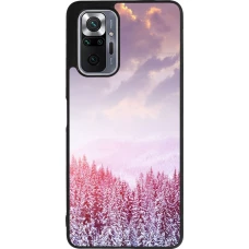 Xiaomi Redmi Note 10 Pro Max Case Hülle - Silikon schwarz Winter 22 Pink Forest