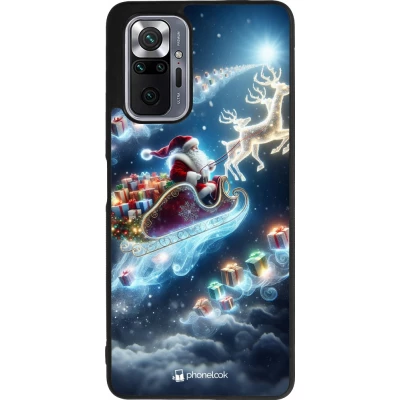 Coque Xiaomi Redmi Note 10 Pro Max - Silicone rigide noir Noël 2023 Père Noël enchanté