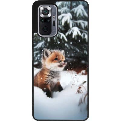 Coque Xiaomi Redmi Note 10 Pro Max - Silicone rigide noir Noël 2023 Renardeau sapin