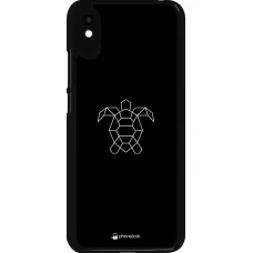 Xiaomi Redmi 9A Case Hülle - Turtles lines on black