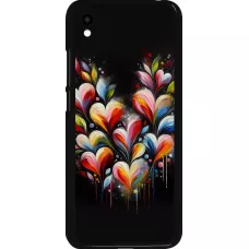 Coque Xiaomi Redmi 9A - Valentine 2024 Coeur Noir Abstrait