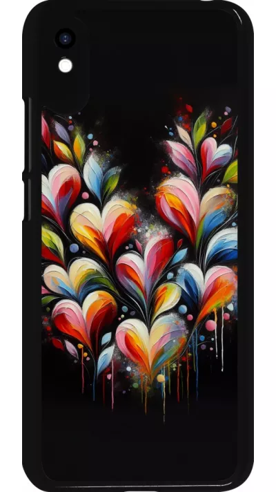 Xiaomi Redmi 9A Case Hülle - Valentin 2024 Schwarzes Herz Abstrakt