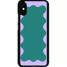 Coque Xiaomi Redmi 9A - Wavy Rectangle Green Purple