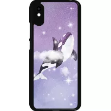 Xiaomi Redmi 9A Case Hülle - Whale in sparking stars