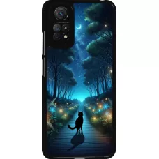 Xiaomi Redmi Note 11 / 11S Case Hülle - Schwarze Katze Spaziergang