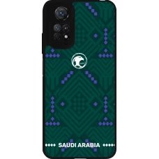 Coque Xiaomi Redmi Note 11 / 11S - Silicone rigide noir Maillot de football Arabie saoudite 2026 personnalisable