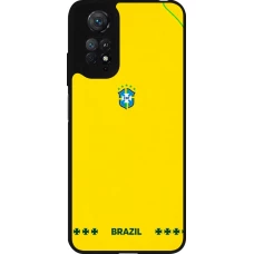Coque Xiaomi Redmi Note 11 / 11S - Silicone rigide noir Maillot de football Bresil 2026 personnalisable