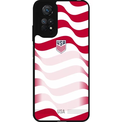 Coque Xiaomi Redmi Note 11 / 11S - Silicone rigide noir Maillot de football États-Unis 2026 personnalisable
