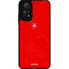 Coque Xiaomi Redmi Note 11 / 11S - Silicone rigide noir Maillot de football Suisse 2026 personnalisable