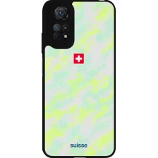 Coque Xiaomi Redmi Note 11 / 11S - Silicone rigide noir Maillot de football Suisse Away 2026 personnalisable