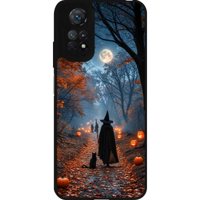 Xiaomi Redmi Note 11 / 11S Case Hülle - Silikon schwarz Halloween 2026 Witch with a cat