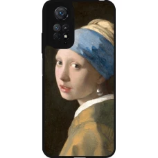 Coque Xiaomi Redmi Note 11 / 11S - Silicone rigide noir Tableau art - La Jeune fille à la perle - Johannes Vermeer