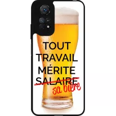 Coque Xiaomi Redmi Note 11 / 11S - Silicone rigide noir Tout travail mérite sa bière