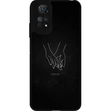 Coque Xiaomi Redmi Note 11 / 11S - Silicone rigide noir Valentine 2023 hands forever