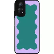 Xiaomi Redmi Note 11 / 11S Case Hülle - Silikon schwarz Wavy Rectangle Green Purple