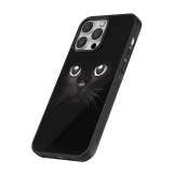 Hülle iPhone 12 / 12 Pro - Silikon schwarz Cat eyes