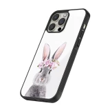 Coque iPhone 12 / 12 Pro - Silicone rigide noir Easter 2023 flower bunny