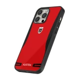 Coque iPhone 12 / 12 Pro - Silicone rigide noir Maillot de football Autriche 2026 personnalisable