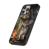 Coque iPhone 12 / 12 Pro - Silicone rigide noir Halloween 21 Witch cat